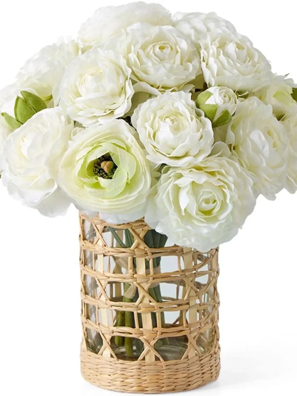 NWT! Serena & Lily x Diane James White Ranunculus Bouquet Florals Flowers